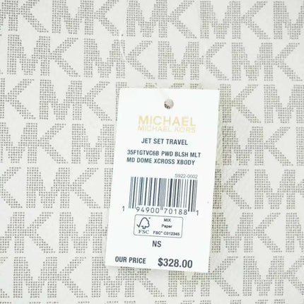 Michael Kors Jet Set Medium X Cross Dome Vanilla/Powder Blush PVC Crossbody Bag