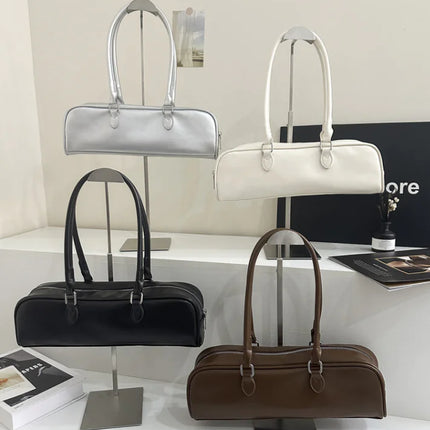 Women's Leather Baguette Bag