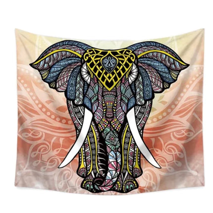 Colorful Elephant Tapestry Wall Hanging