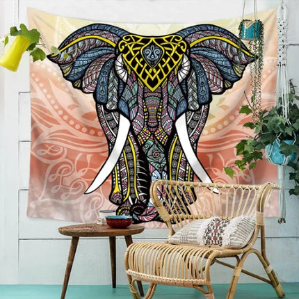 Colorful Elephant Tapestry Wall Hanging