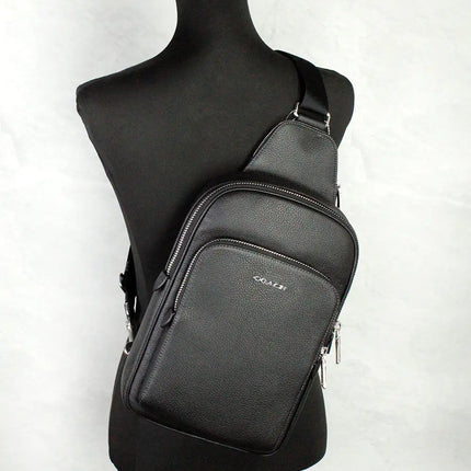 Coach Ethan Black Leather Sling Pack Shoulder Bag