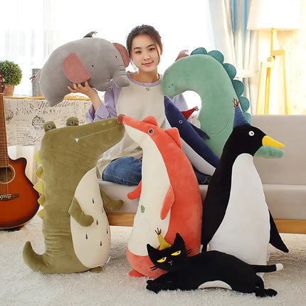 Animal Plush Toy Cartoon Pillow - Elephant & Dinosaur