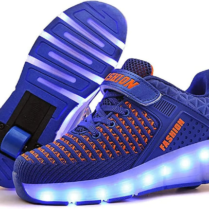 AMAZEN Kids Glow in the Dark LED Roller Skates Sneakers