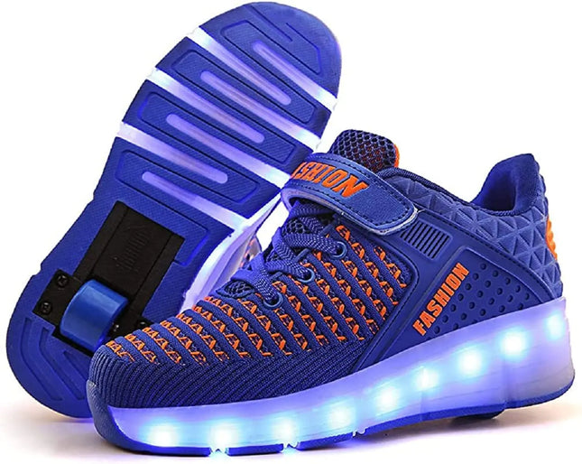 AMAZEN Kids Glow in the Dark LED Roller Skates Sneakers